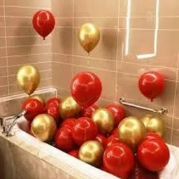 mosclue Solid Hd/Mettalic 100 Ballons Golden and Red For Kids/Adult/Party/Birthday Decorations Balloon image 5