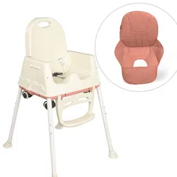 syga High Chair for Baby Kids, Safety Toddler Feeding Booster Seat Dining Table Chair with Wheel (Brown) image 4