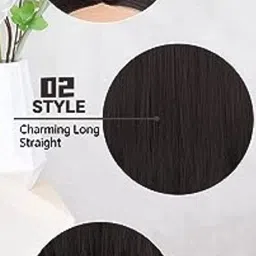 a h s Long Straight Natural Synthetic Brown Full Head Wigs for Women With Middle Part Hair Extension image 5