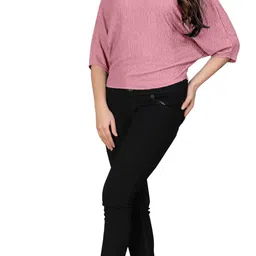 krish hosiery Party Batwing Sleeves Solid Women Pink Top image 3