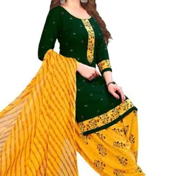 houseofcommon Unstitched Crepe Salwar Suit Material Floral Print image 1