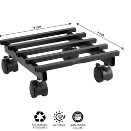 deco point DECO POINT- Square Movable Planter Stand for Indoor & Outdoor (Black, Pack of 2) Plant Container Set image 3