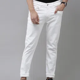 u.s. polo assn. denim co. U S Polo Assn Denim Co Men White Slim Straight Fit Stretchable Jeans image 1
