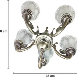 vagalleryking Different Design Indian 5 Glass Jhumar Chandelier Ceiling Lamp image 5