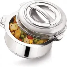 s s enterprises Stainless Steel 2000 ML Hot Pot Serve Casserole With Lid Cook and Serve Thermoware Casserole image 4