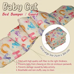 OSCAR HOME Cream-Coloured & Pink Ethnic Motifs Cotton 1 Piece Crib Regular Bedding Set image 5
