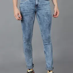 Urbano Fashion Men Skinny Fit Heavy Fade Stretchable Cotton Jeans-image-88