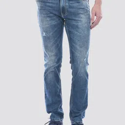 Jack & Jones Men Ben Slim Fit Mildly Distressed Light Fade Stretchable Jeans-picture-40