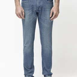 RARE RABBIT Men Comfort Slim Fit Low Distress Light Fade Stretchable Jeans-picture-23