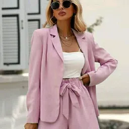 jangid fashion Women Solid Single Breasted Formal Blazer image 2