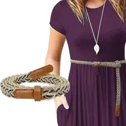 aakriti Women Casual, Formal, Party, Evening Brown Fabric Reversible Belt-picture-11