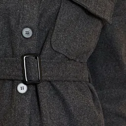 Styli Women Charcoal Longline Tailored Jacket image 4