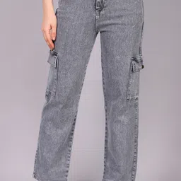 kashian Women Boyfriend High Rise Grey Jeans-picture-24