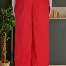 first arrival Pack of 2 Women Regular Fit Green, Red Viscose Rayon Trousers image 3
