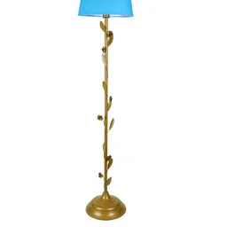 Homesake Turquoise Blue & Gold-Toned Frustum Shaped Contemporary Floor Lamp & With Bulb image 5