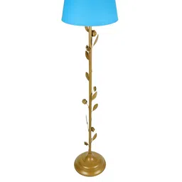Homesake Turquoise Blue & Gold-Toned Frustum Shaped Contemporary Floor Lamp & With Bulb image 3