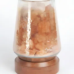 Fabindia Dyuti Brown Abstract Textured Glass Table Lamp image 5