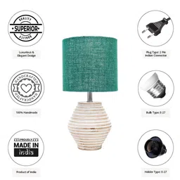Pinecraft INTERNATIONAL Green Atury Table Lamp with Dark Green Shade image 2