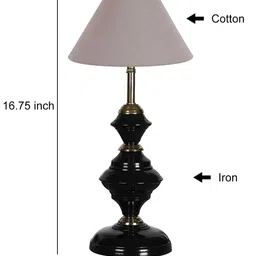 Devansh Grey & Black Solid Table Lamp image 3