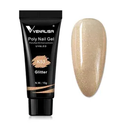 VENALISA UV & LED Glitter Acrylic Poly Nail Extension Gel 15 g - Shade K53-image-66