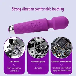 Bella Faccia Wand Massager Wand Massager with 10 Magic Vibrartion Modes, Whisper Quiet, Handheld, Cordless Massage for Neck, Shoulder, Back, Sports Recovery & Muscle Aches Massager image 3