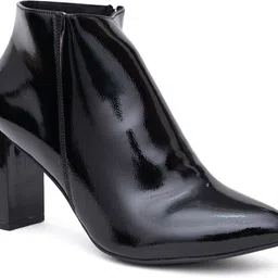 sherrif Women's Black Color Block Heels Boots Boots For Women-picture-18