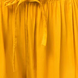 fambee Women Relaxed Yellow Viscose Rayon Trousers image 4