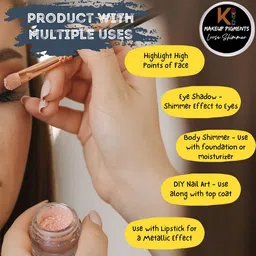 KINDED Set Of 2 Makeup Pigments Loose Shimmer Powder Eyeshadow - Copper 07 & Bronze 10 image 5