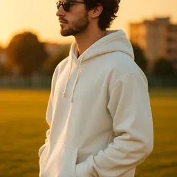 ecorunner Men Full Sleeve Solid Hooded Sweatshirt image 3