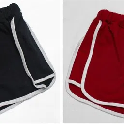 powermerc Pack of 2 Solid Women Black Regular Shorts-picture-11