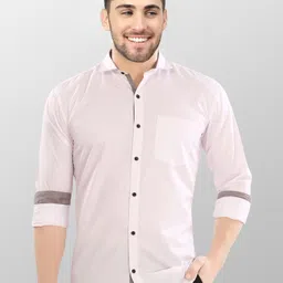 vtexx Men Regular Fit Solid Cut Away Collar Formal Shirt image 4