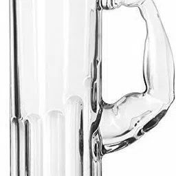 dekeanshka Large Glass Muscle Beer Mug Muscle Beer Mug Solid Heavy Base Clear Drinking Glass Beer Mug 600 ml 1 pcs Glass Beer Mug image 5