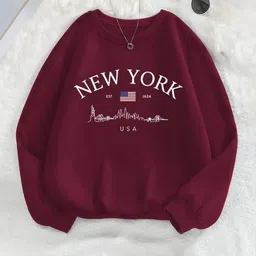 sky magic Women Full Sleeve Printed Sweatshirt image 1