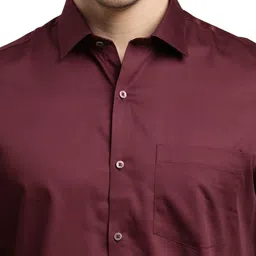 turtle Men Slim Fit Solid Spread Collar Formal Shirt image 5