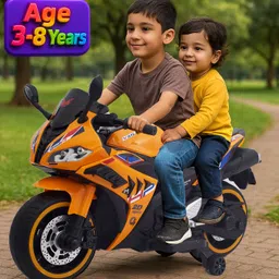 wishmaster Motorbike for 3–8 Year Kids | 2 Seater | Music Player | Hand Accelerator Bike Battery Operated Ride On image 1