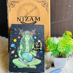 nizam handcraft Girls Earth Printed Diary Notebook With Lock Clasp For Gift/Office A5 Diary 200 200 Pages image 1