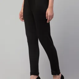 uniko Women Regular Fit Black Wool Trousers image 3