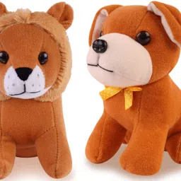Baby Lion And Brown Dog Good Looking Stuffed Toys Dog - 20 And Lion - 12 cm-image-22