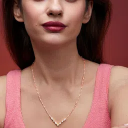 MINUTIAE Rose Gold-Plated Stones-Studded Necklace With Chain image 1