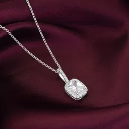 GIVA 925 Sterling Silver Rhodium-Plated Cubic Zirconia Studded Pendant With Chain-picture-54