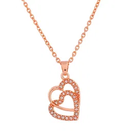 Silvermerc Designs Rose Gold-Plated CZ-Studded Pendant With Chain image 3