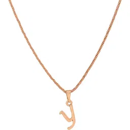 Estele Rose Gold-Plated Initial Y Pendant With Chain image 3