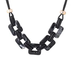 Unwind by Yellow Chimes Black Square bold design necklace image 3