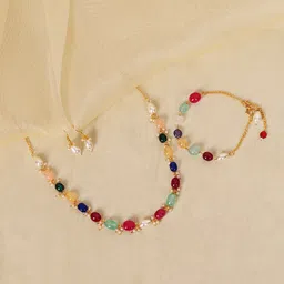 ABDESIGNS Gold-Plated Beaded Jewellery Set-picture-25