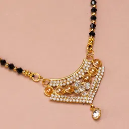 HOUSE OF ARLI Gold-Plated Artificial Stones and Beads Mangalsutra-picture-39