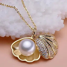 MEENAZ Rose Gold-Plated Stone Studded Pendant Chain image 1