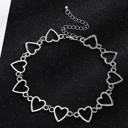 Jewels Galaxy Brass Silver-Plated Choker Necklace-picture-17