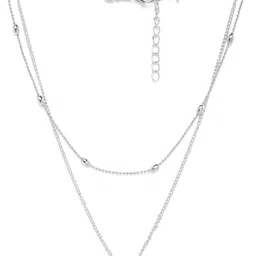 DressBerry Silver-Toned Silver-Plated Layered Necklace-image-12