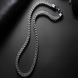 KARISHMA KREATIONS Set Of 2 Unisex Stainless Steel Silver-Plated Chains-picture-20