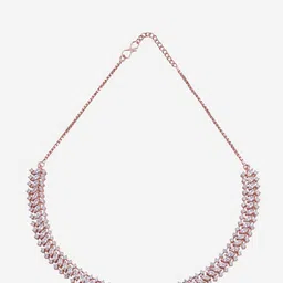 Kushal's Fashion Jewellery Rose Gold-Plated Stone Studded Necklace image 4